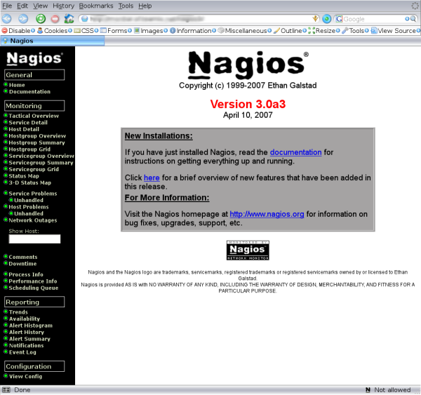 Screenshot Nagios 3